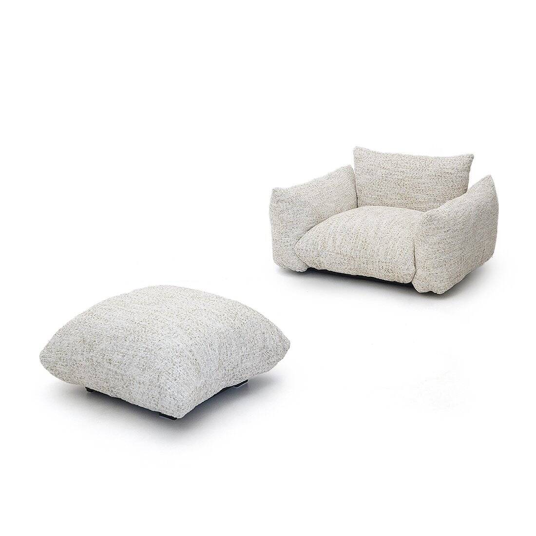 Marenco armchair set with ottoman by Mario Marenco for Arflex, 1970s