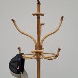 Vintage rattan coat rack - 1950s