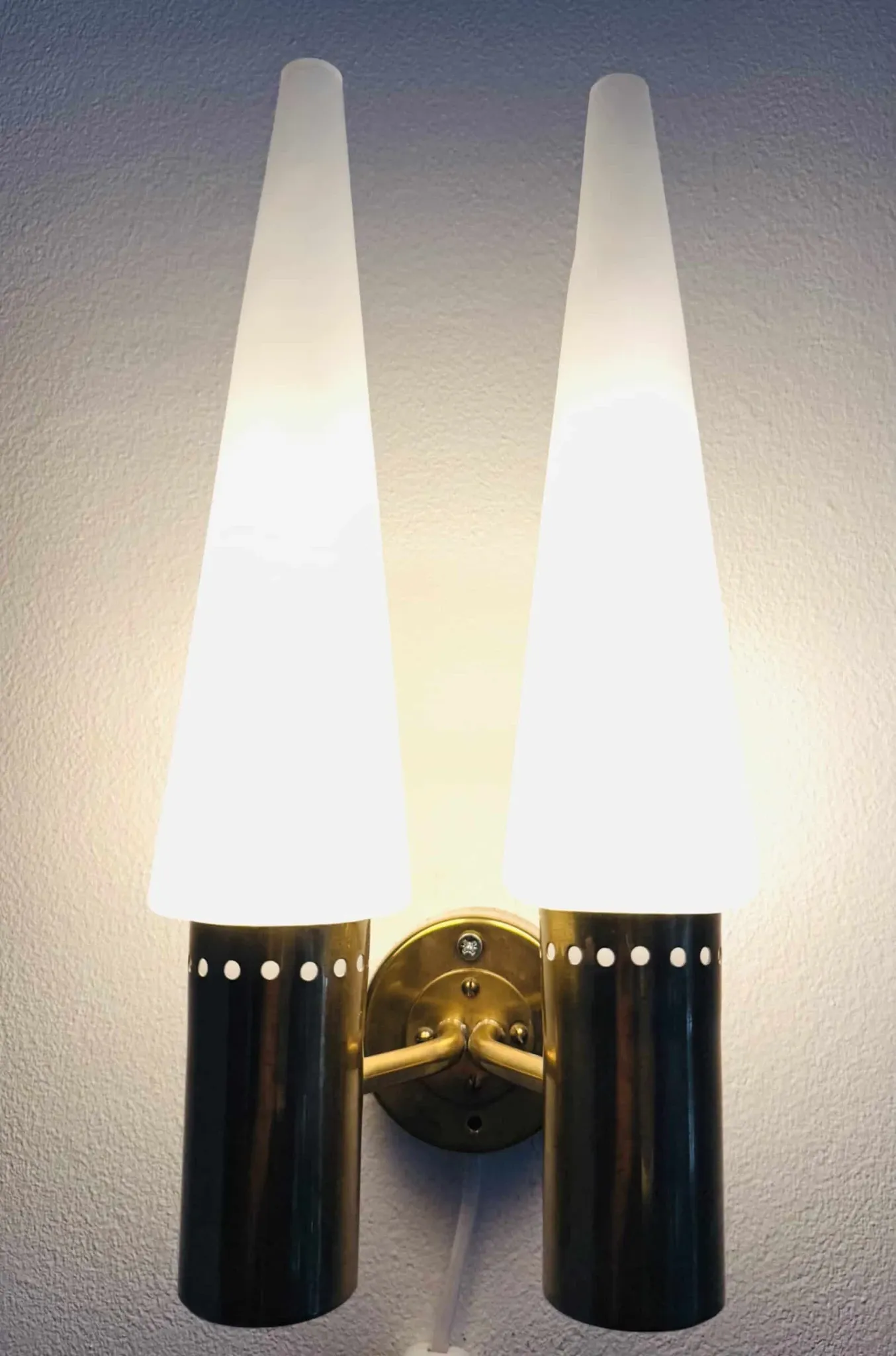 Brass Coloured Double Wall Lamp By Hans-Agne Jakobsson For Markaryd, Sweden, 1960S