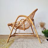 Vintage rattan armchair - adult basket chair from the 1960s