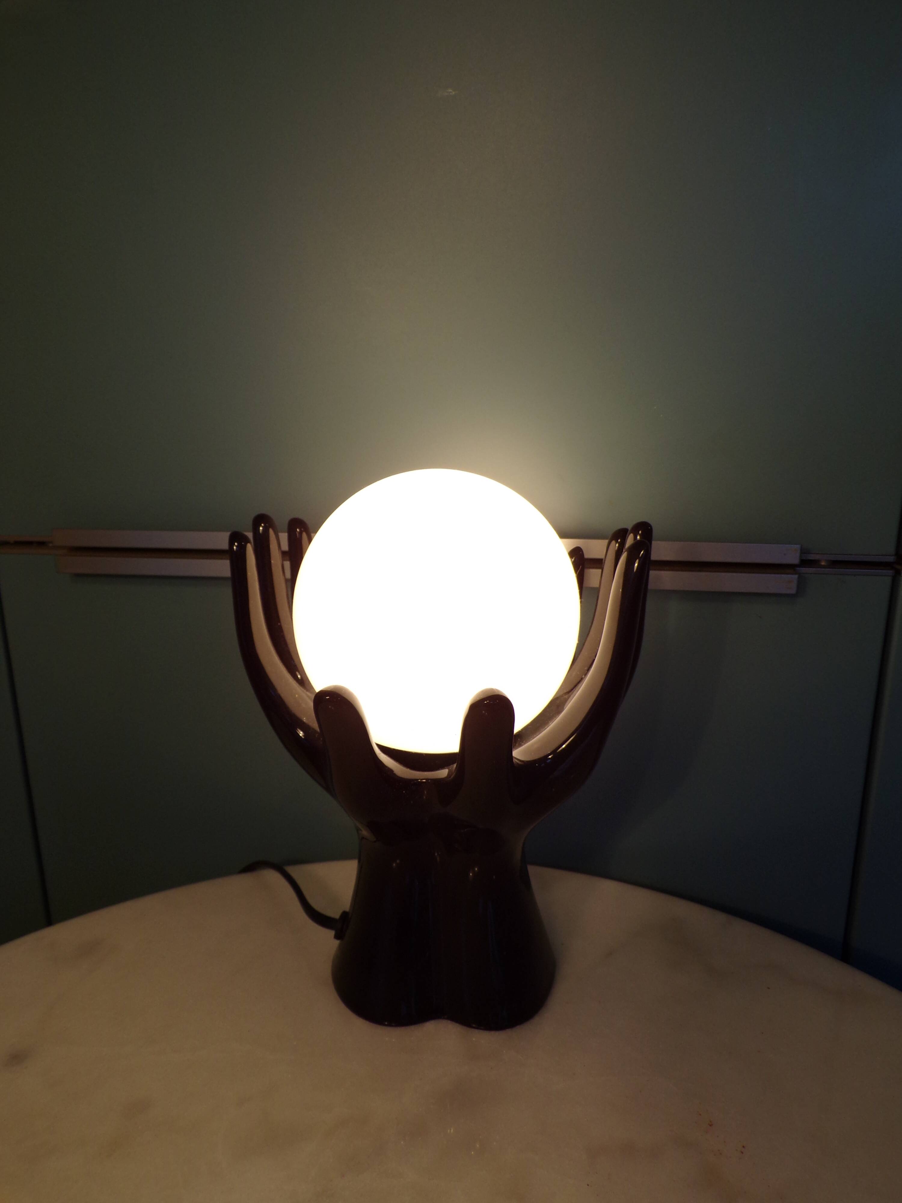 Ceramic hand lamp