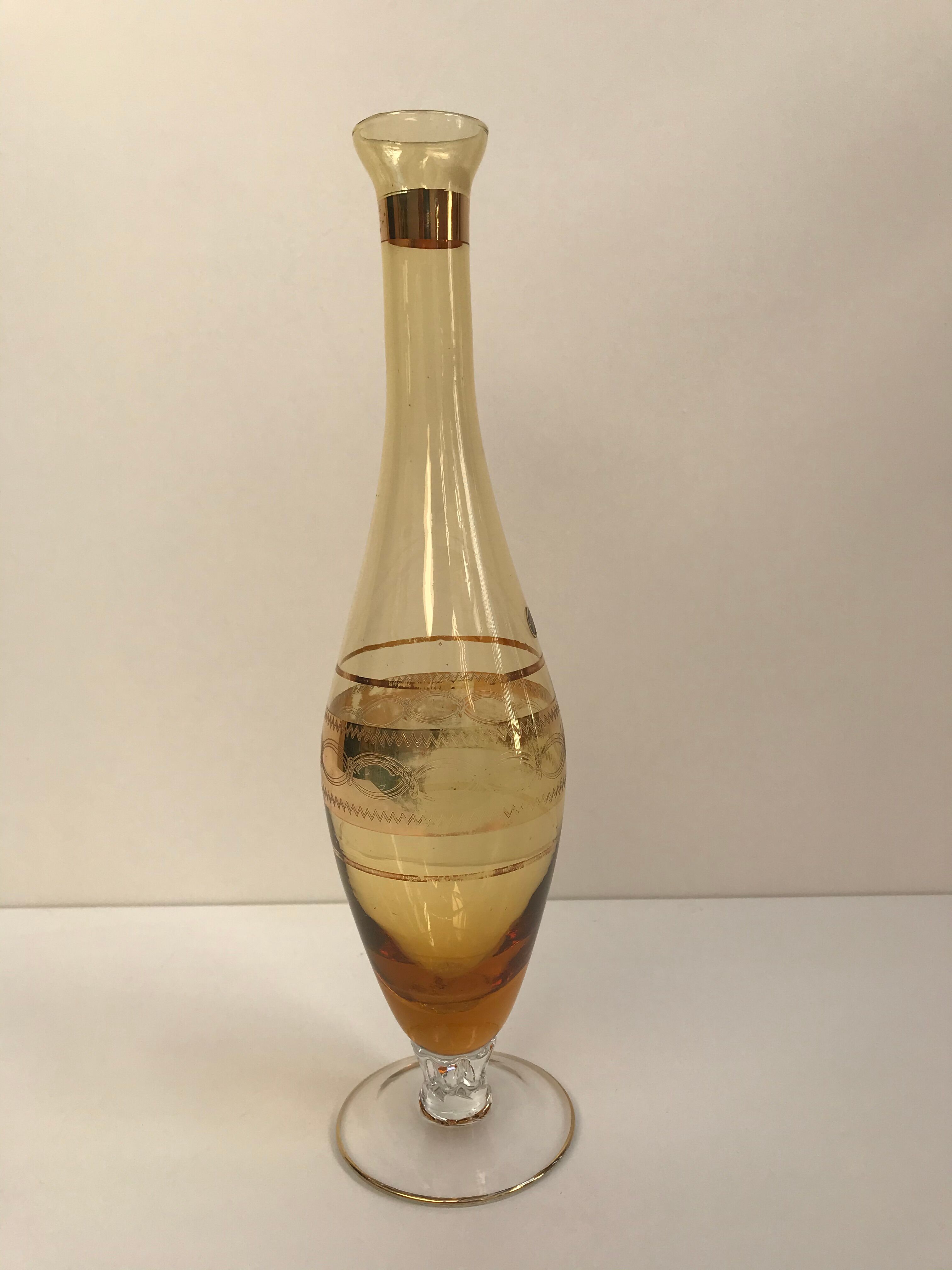Brown and gold vase, Made in Italy