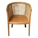 Fauteuil cabriolet bois et cannage