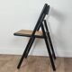 4 chaises pliantes bois et rotin