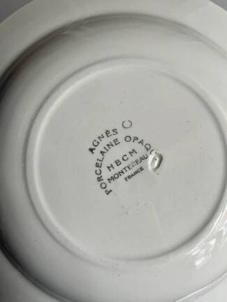 5 vintage HBCM Montereau deep plates