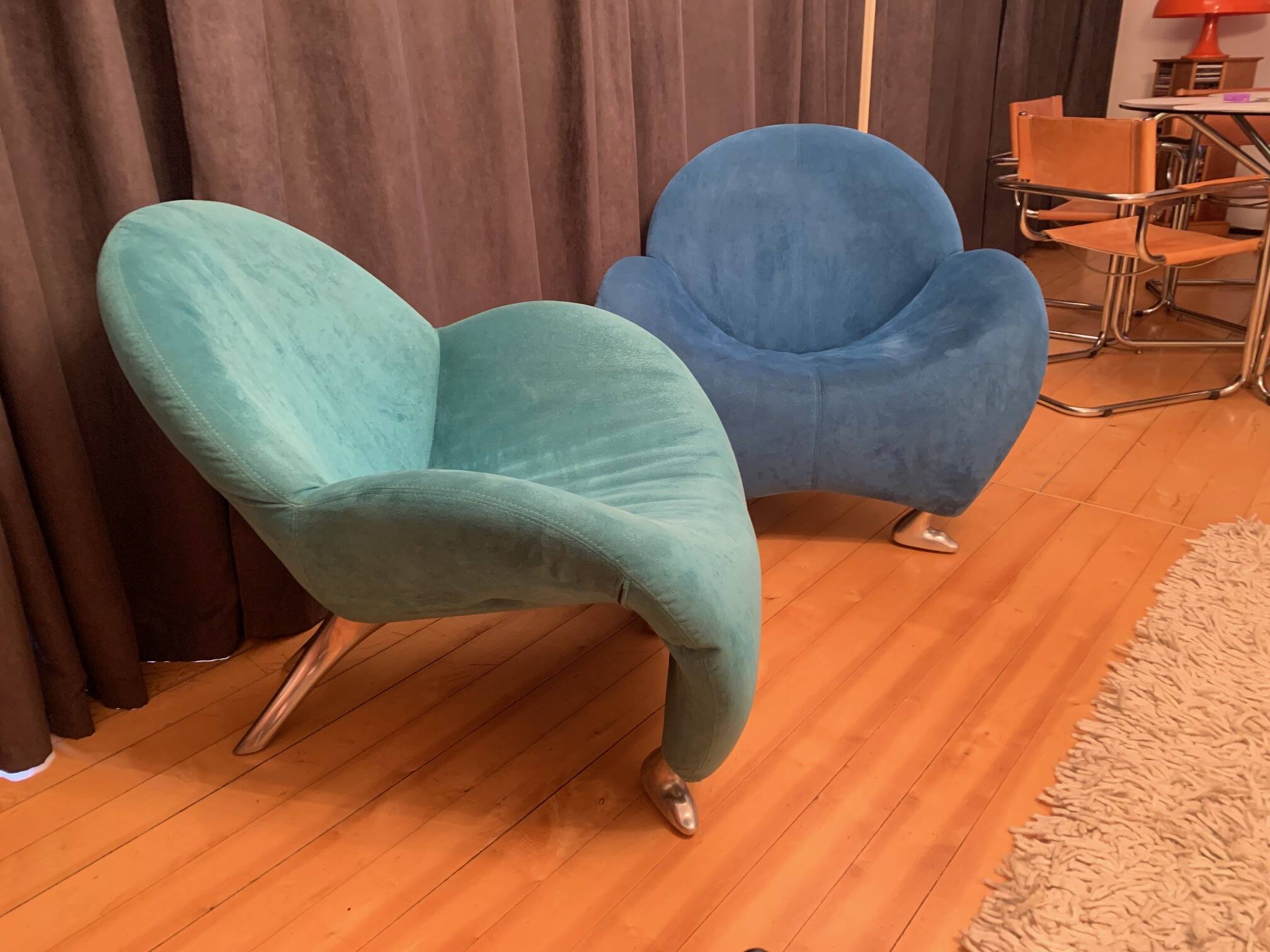 Pair of Papageno armchairs designed by Jan Armgardt, Leolux, Netherlands, 1990s