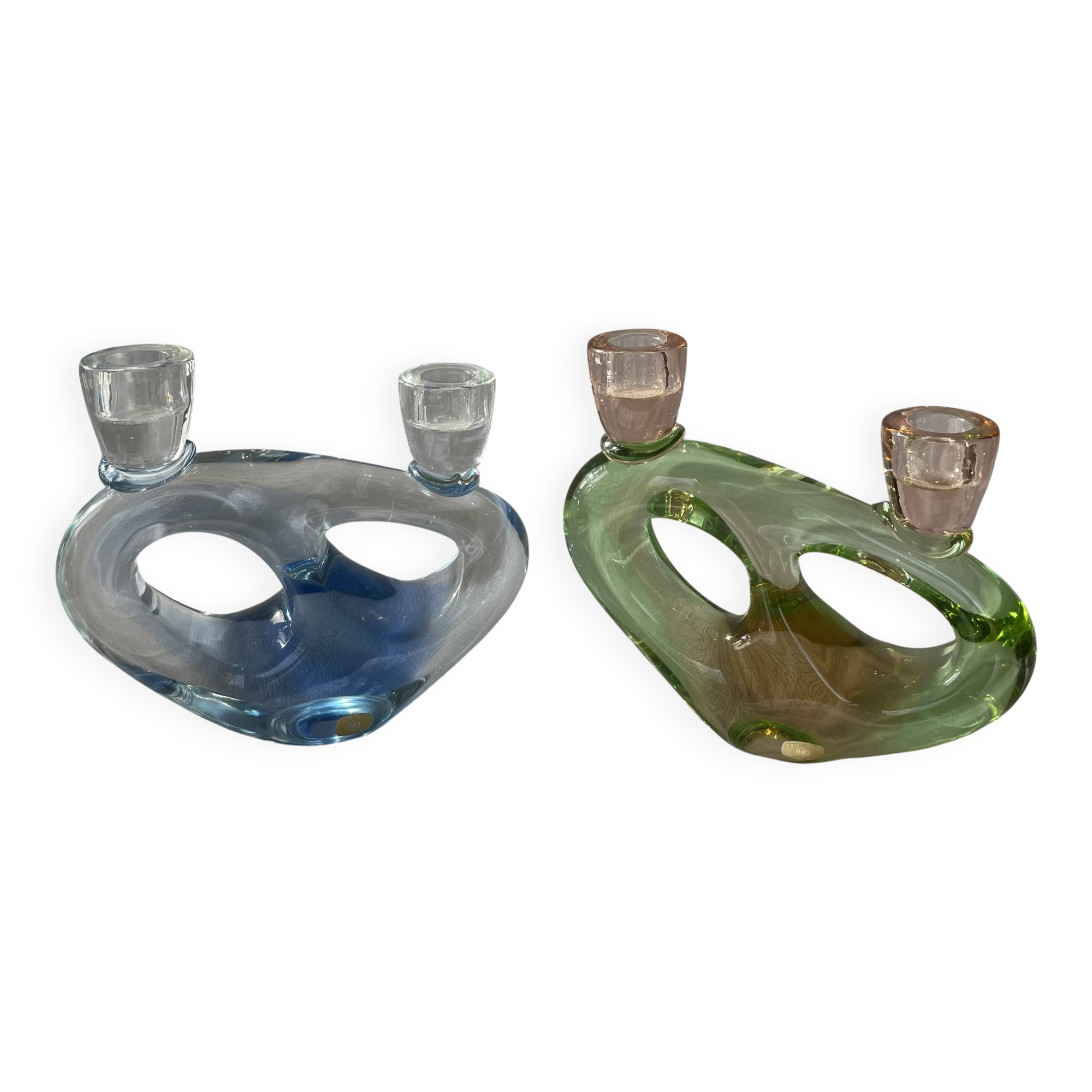 Bohemian crystal candle holders