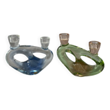 Bohemian crystal candle holders