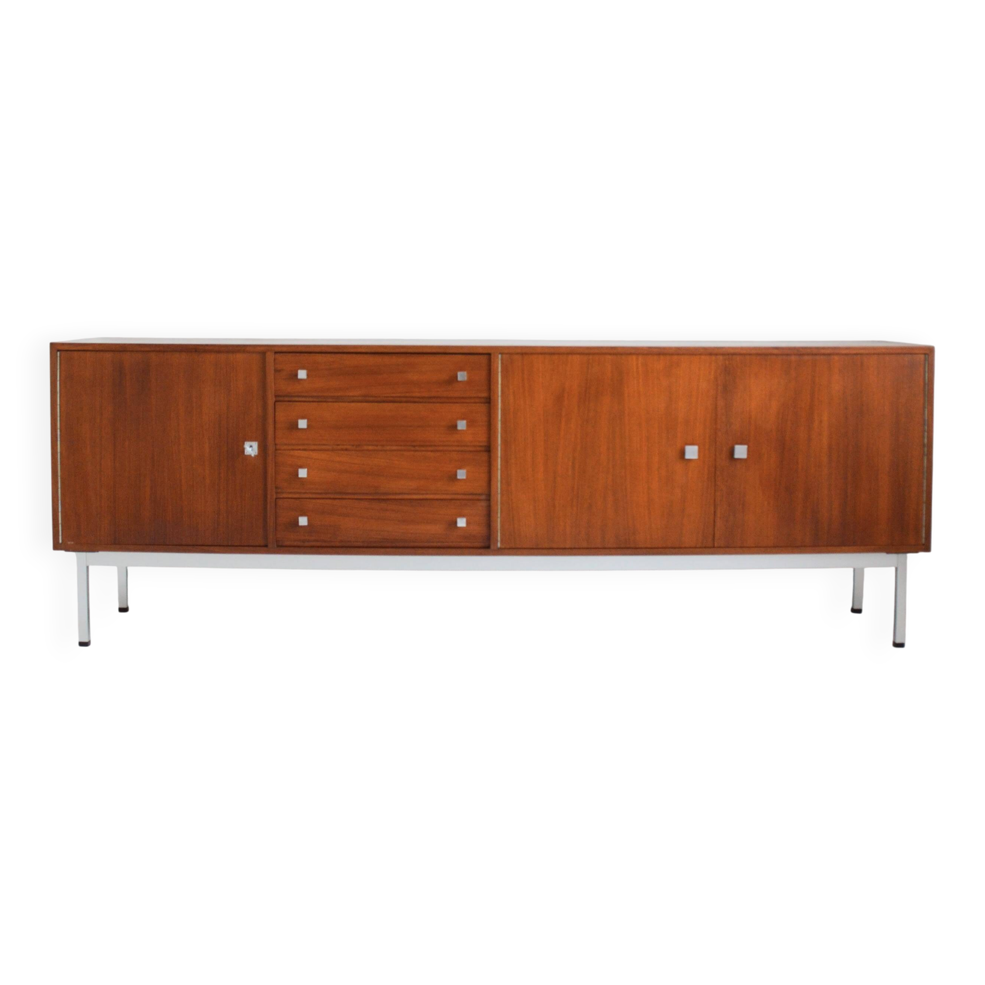 Superb teak and chrome sideboard 1960 vintage Belgium