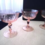 5 Vintage Luminarc Champagne Glasses Rosaline Model