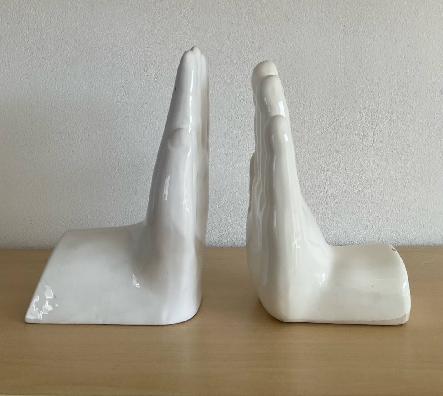 Pair of Vintage Ceramic Hands Bookends