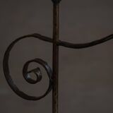 20th-century wrought iron floor lamp with swirling detail, Danish Art Deco.