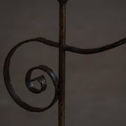 20th-century wrought iron floor lamp with swirling detail, Danish Art Deco.