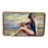 Portrait of a bather signed Patrice Landauer