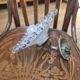Antique wall light in lace opaline and brass.