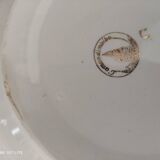 Aqua green salad bowl with golden frieze L'Amandinoise