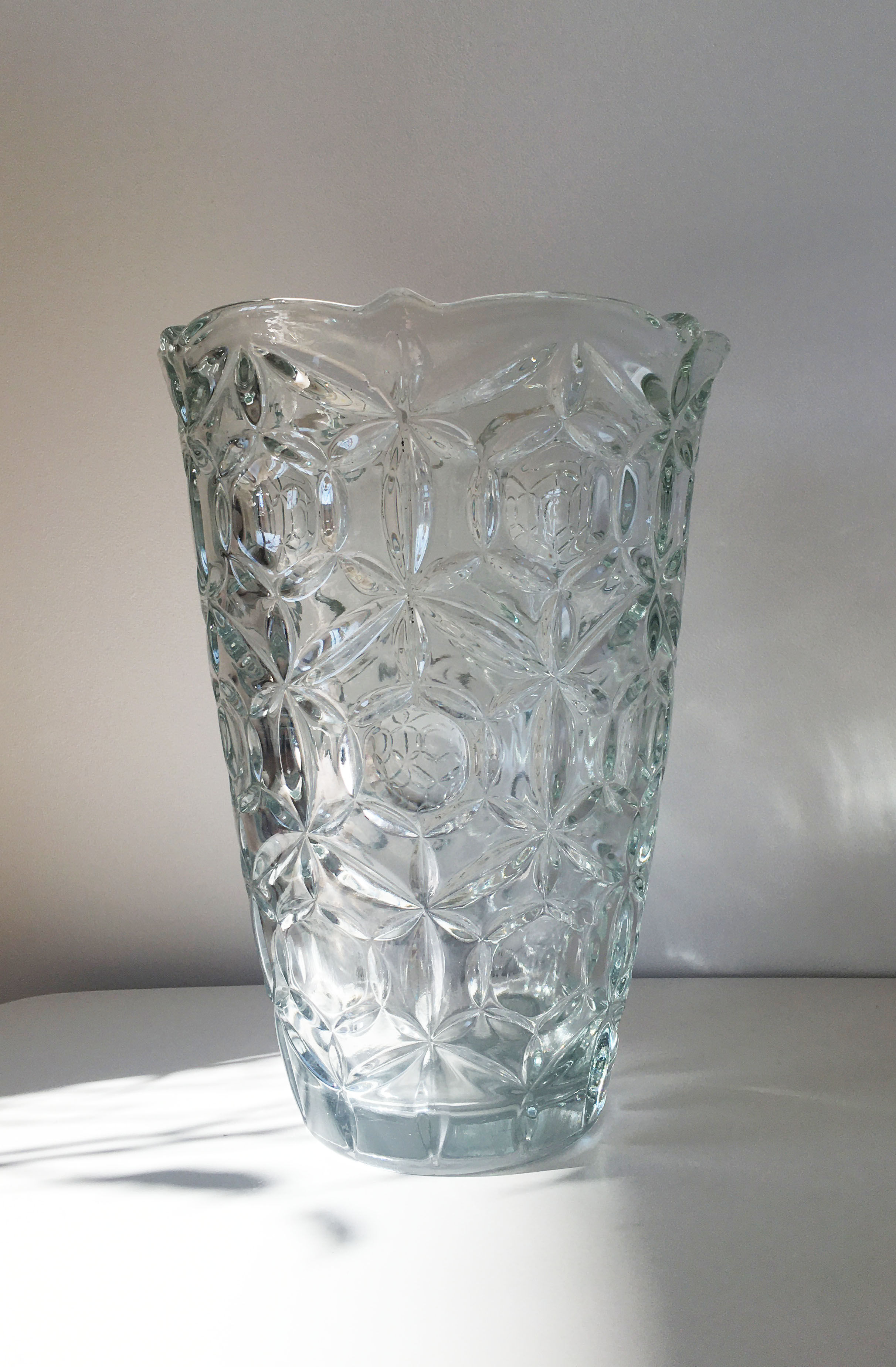 Ancient vase made of chiseled glass