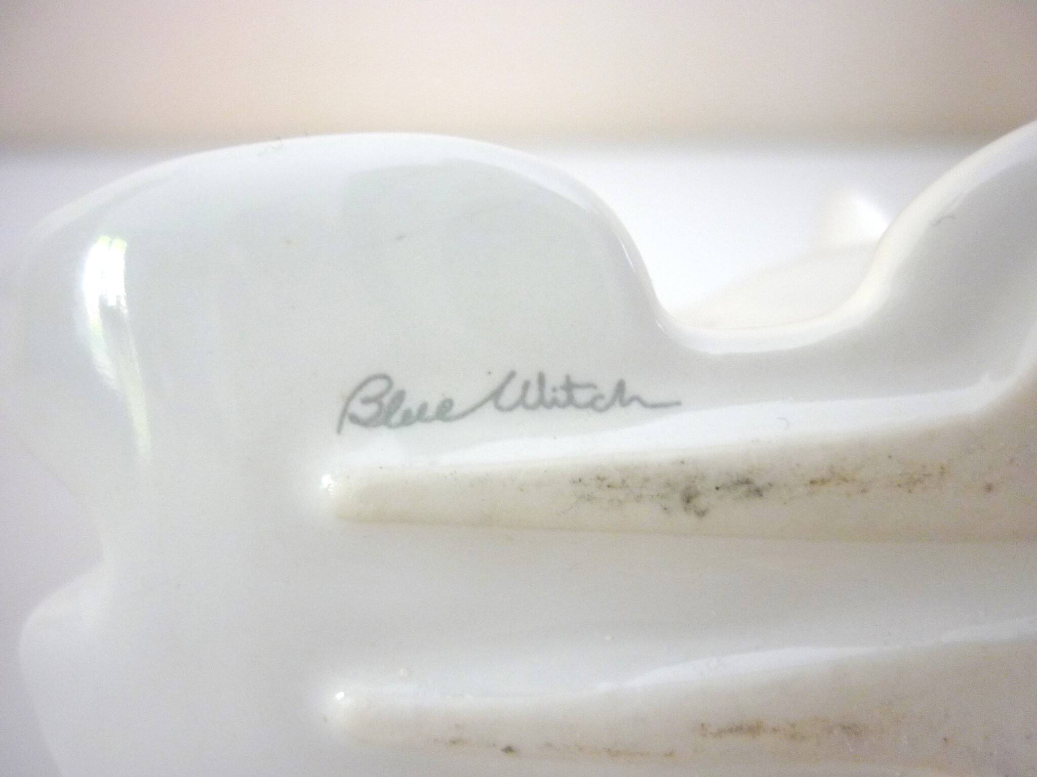 Salt and pepper shakers, glazed ceramic, Scottish terrier dog, signed