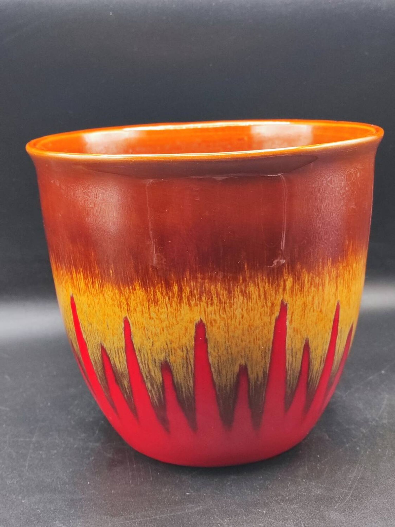 Vintage hand decorated La Céramique de Paris plant pot