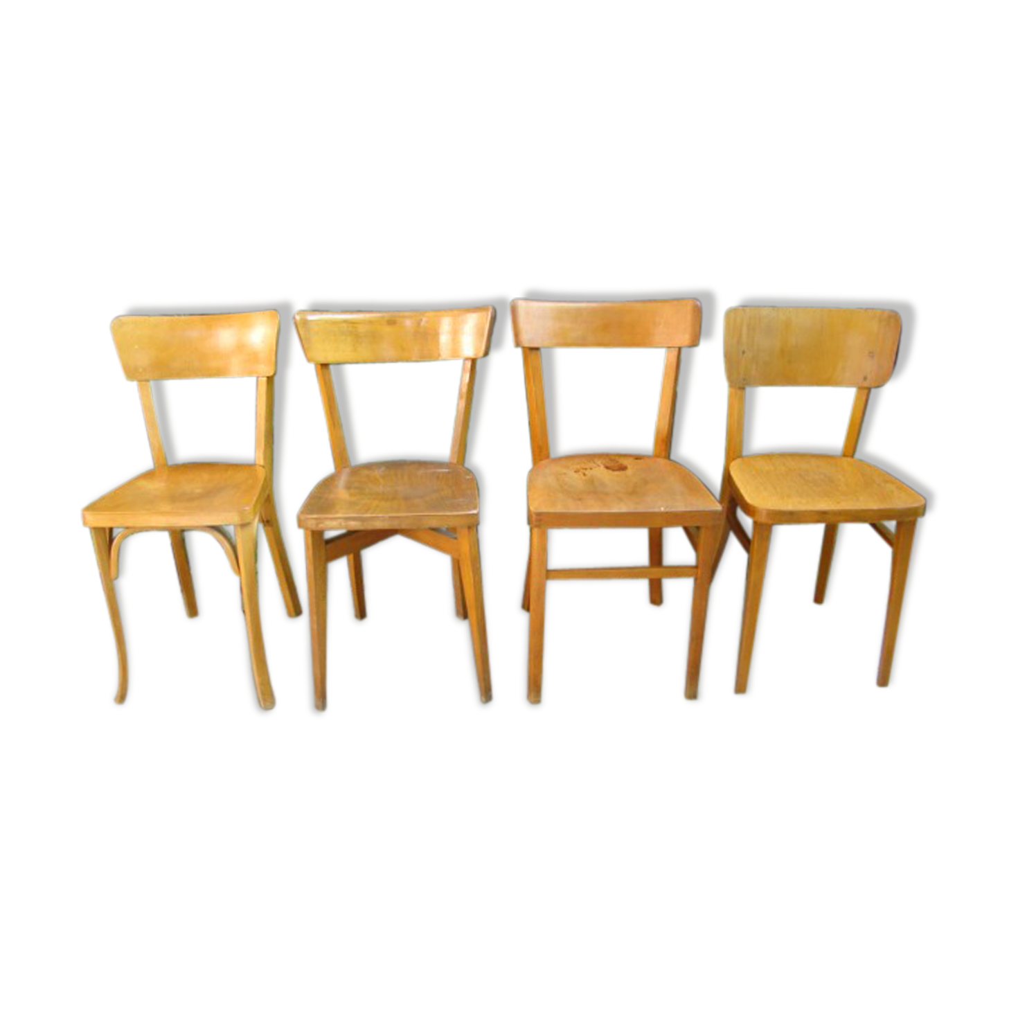 Set of four old bistro chairs