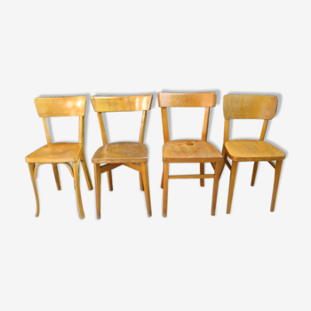 Set of four old bistro chairs