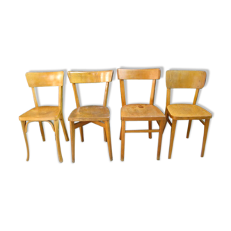 Set of four old bistro chairs
