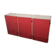 Placard haut de cuisine trois portes en formica rose