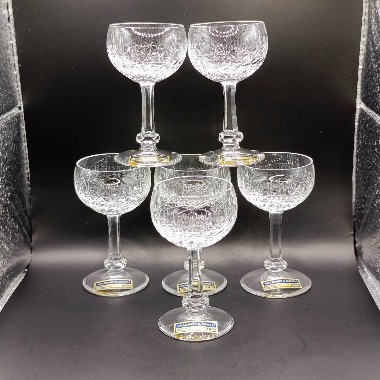 6 Villeroy & Boch crystal liqueur glasses