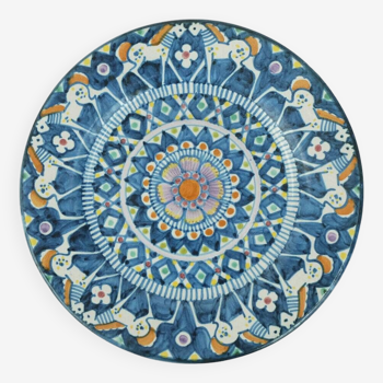 Italian mid century plate wall plate v. pinto vietri italia vincenzo pinto ceramica