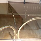 Table and four chrome chairs