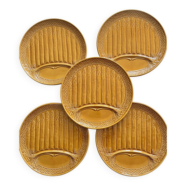 Assiette plate pour service des asperges