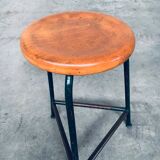 Set of Industrial Green Tripod Stool Set, Belgium, 1950s