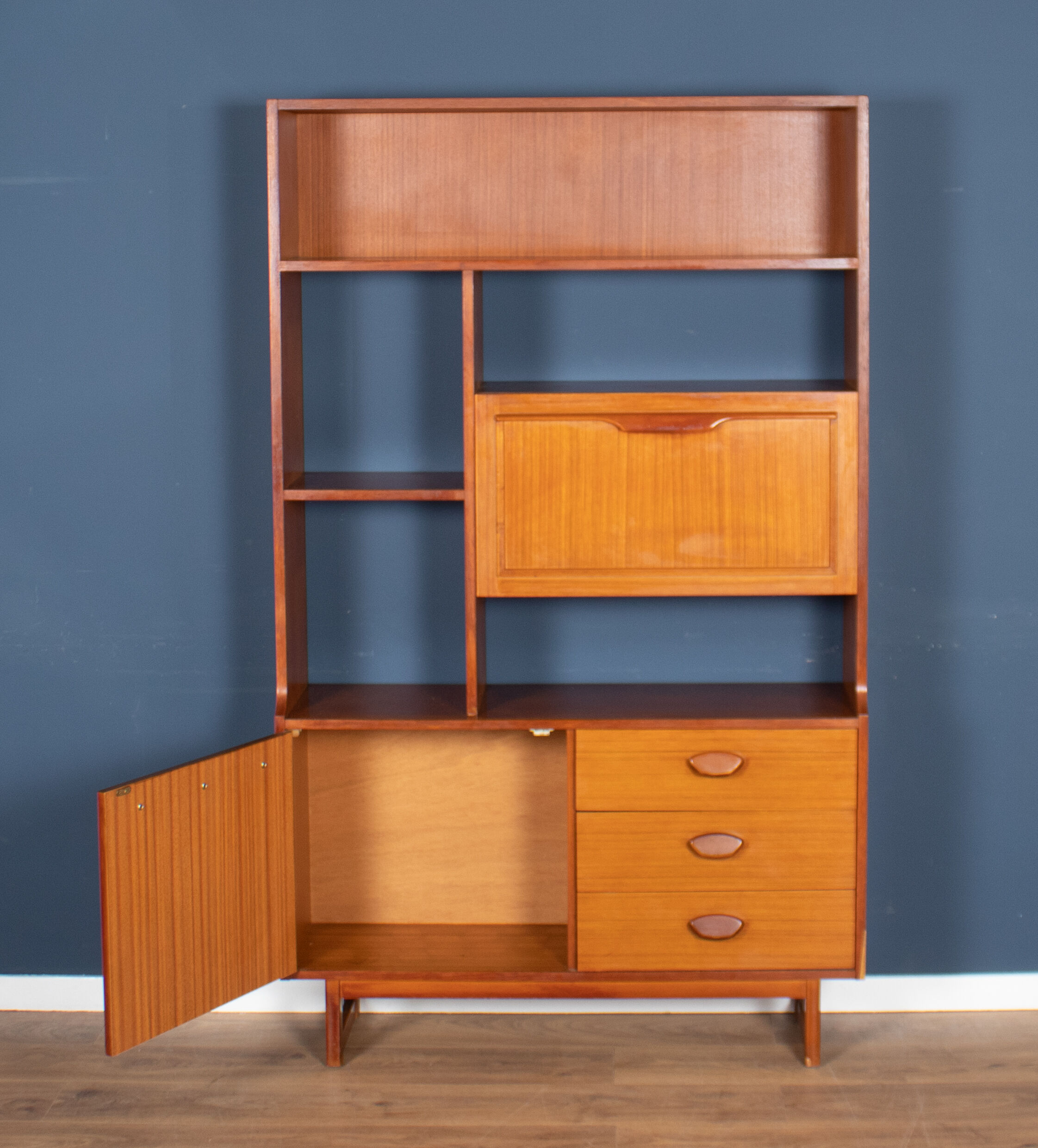 Retro Teak 1960s Stonehill Mid Century Wall Unit Room Divider Shelving