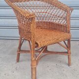 Children's chair in rattan and wicker