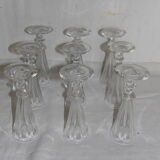 Baccarat 9 flutes a champagne en cristal XIXeme modele d'harcourt