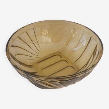 60's amber glass salad bowl