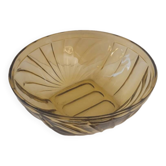 60's amber glass salad bowl