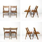 Lot de 2 chaises pliantes vintage en bois, design danois