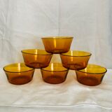 6 amber Duralex cups