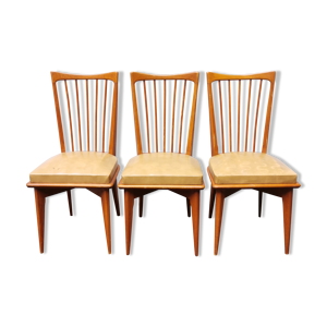 Serie de 3 chaises vintage style