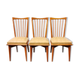 Series of 3 chairs vintage scandinavian style 60's 70's