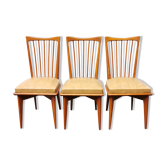 Serie de 3 chaises vintage style scandinave 60's 70's