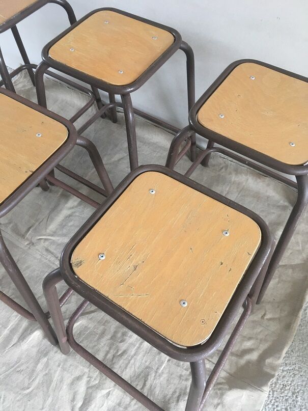 Set 6 industrial stools