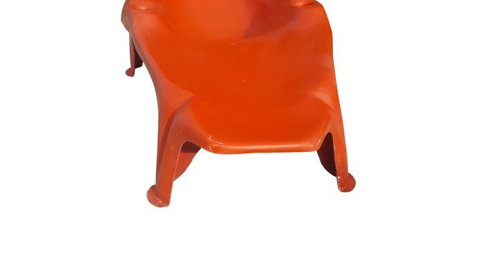 Modern mid-century red pool chaise longue