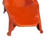 Modern mid-century red pool chaise longue