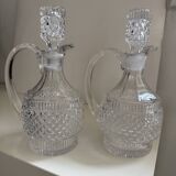 2 crystal carafes