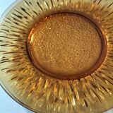 Vereco Sunflower amber plates – 8 vintage pieces (4 dinner plates, 4 dessert plates)