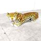 Ceramic Hand Painted Leopard, 1960's Italy