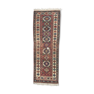 Tapis ancien caucasien kazak couloir 102x274 cm