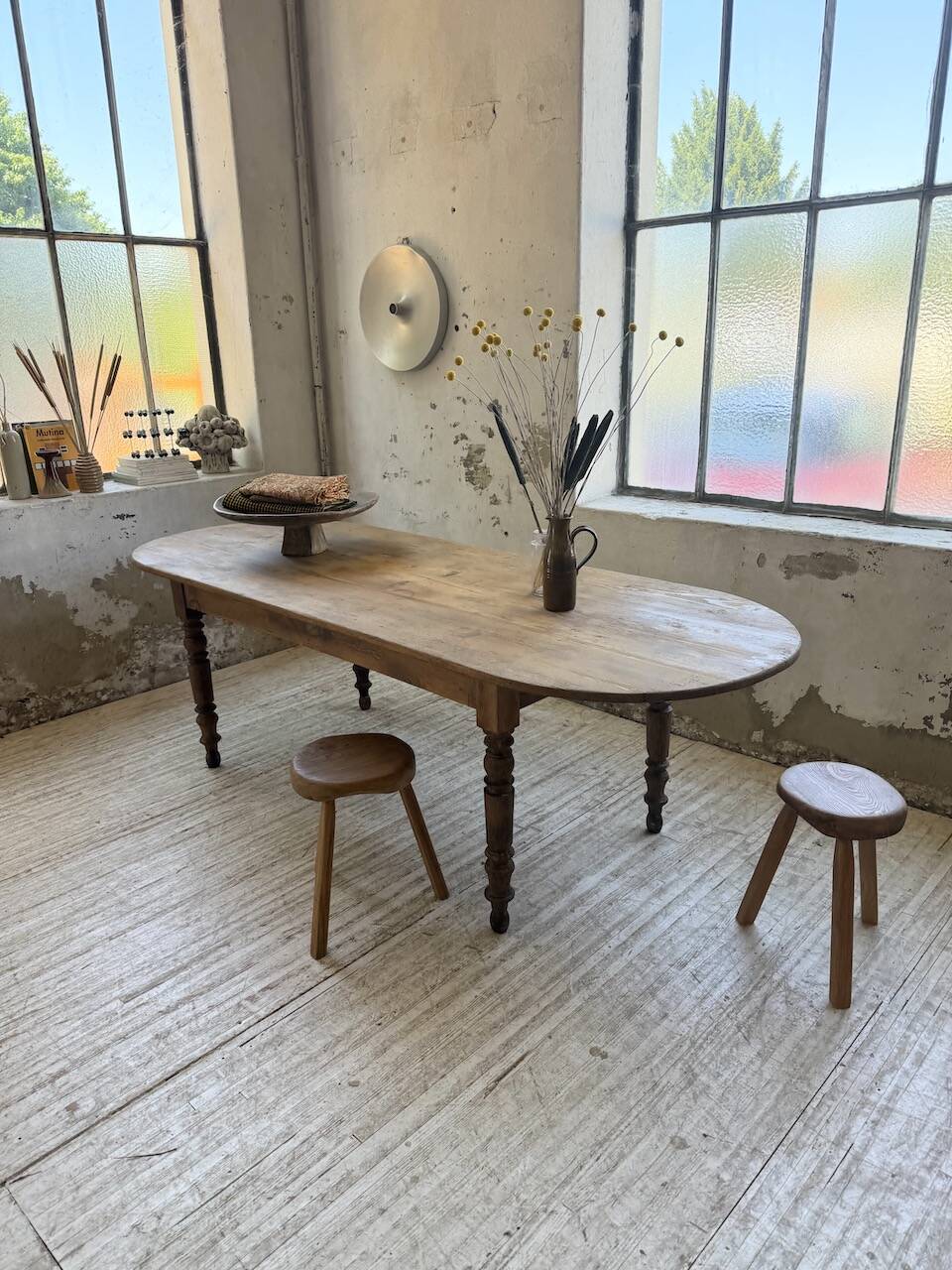Oval farmhouse table 250cm pine